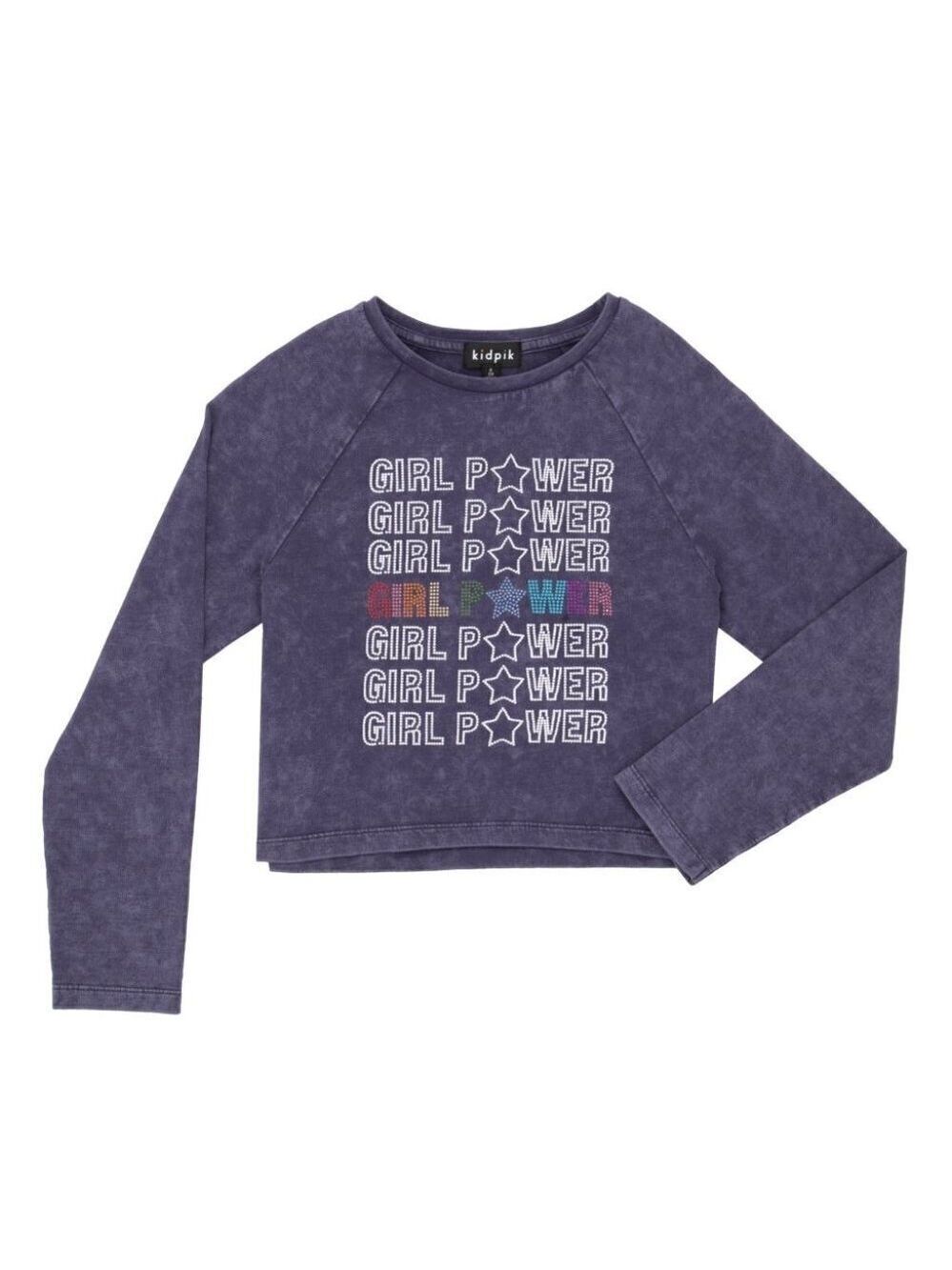 KidPik Girls Raglan Long Sleeve Girl Power Sweatshirt Size Medium/10